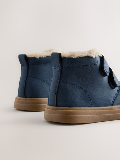 Navy Wide Fit (G) Warm Lined Touch Fastening Boots image 3