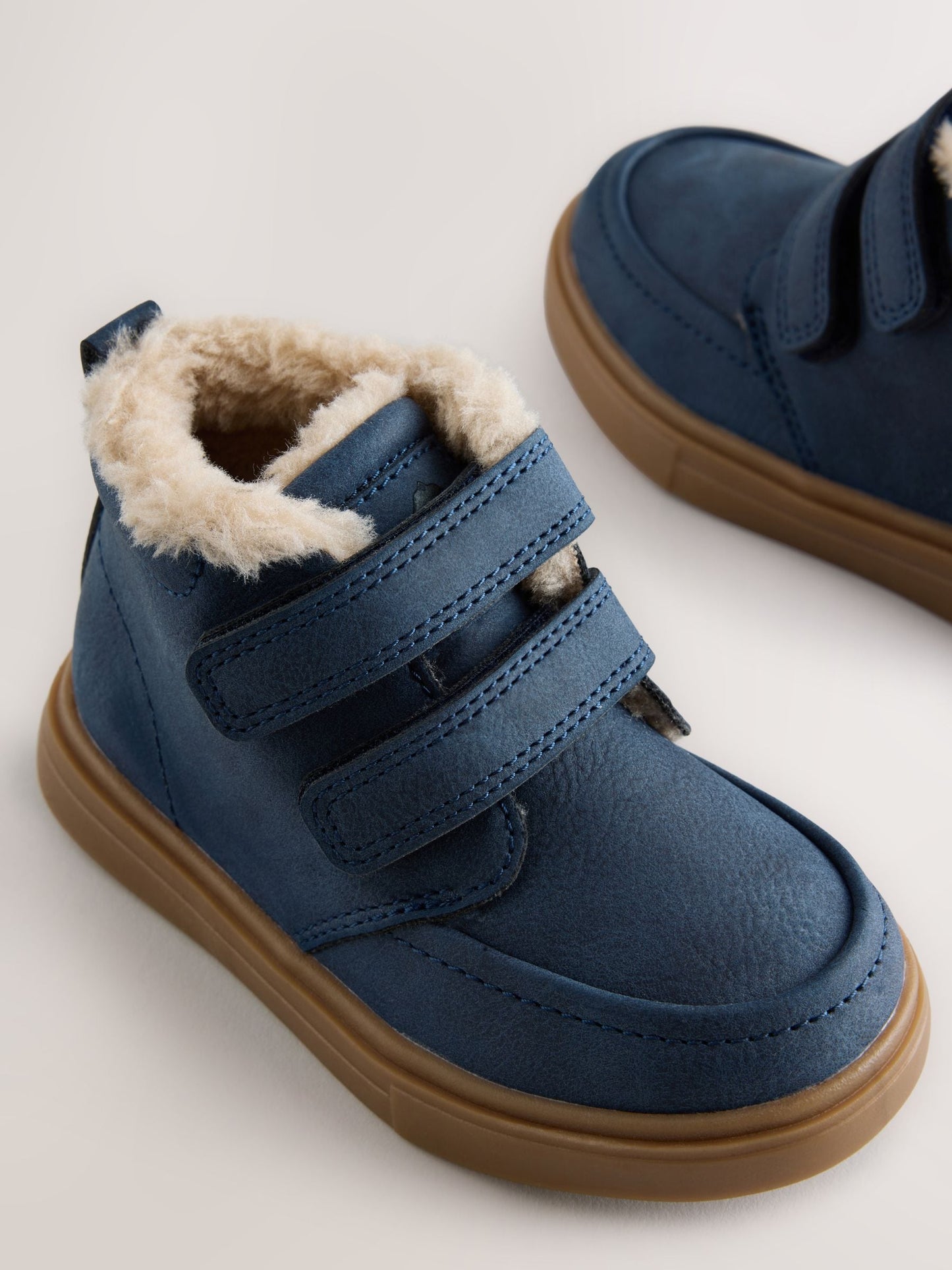 Navy Wide Fit (G) Warm Lined Touch Fastening Boots image 4