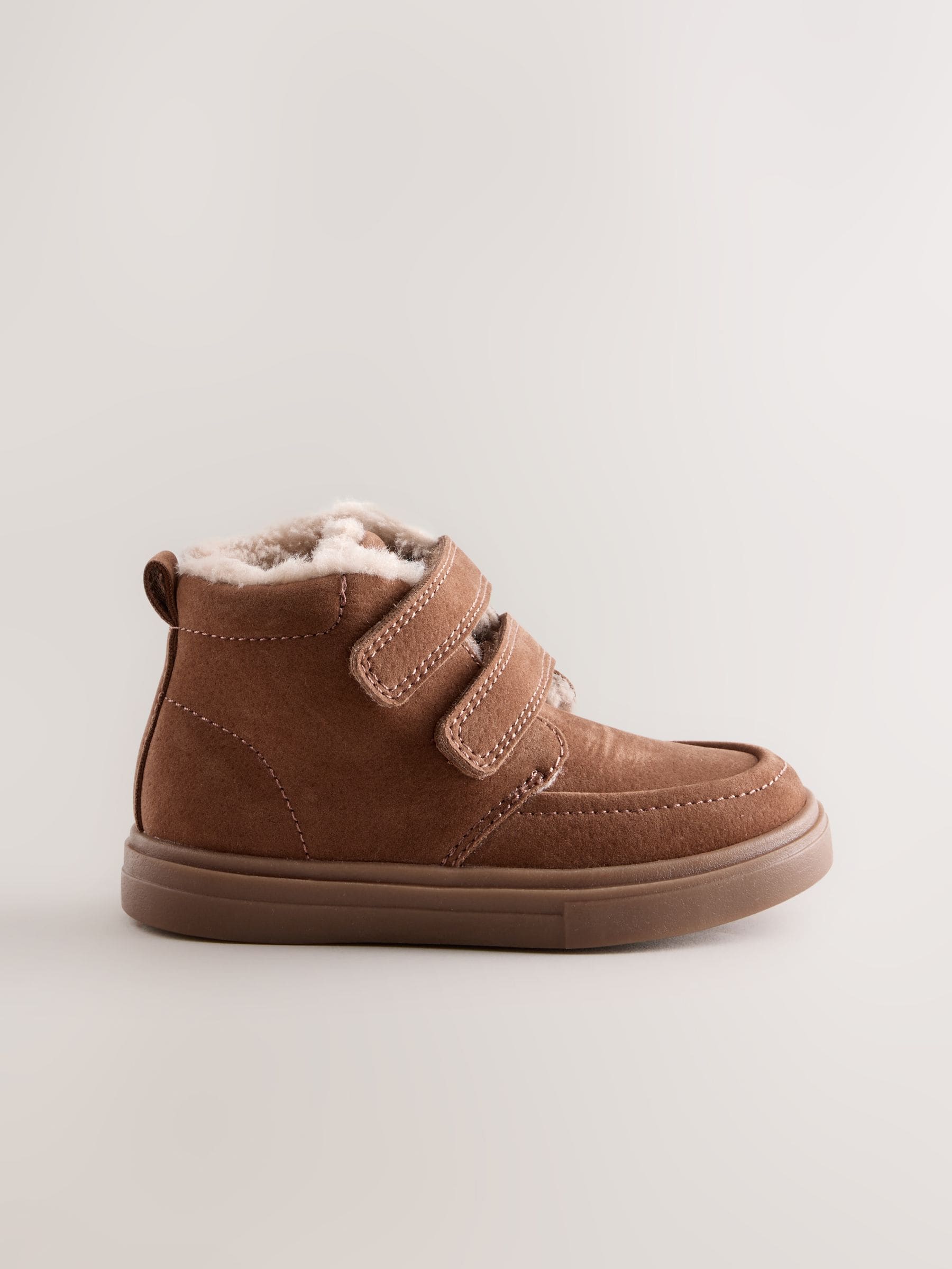 Tan Brown Standard Fit (F) Warm Lined Touch Fastening Boots image 2