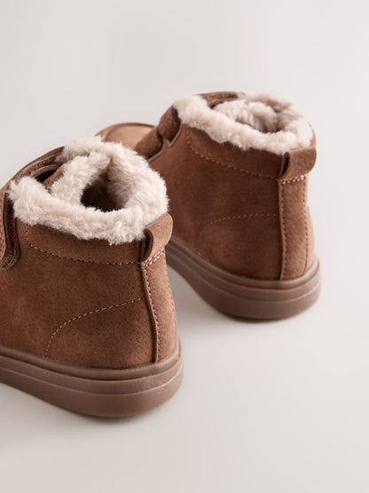 Tan Brown Standard Fit (F) Warm Lined Touch Fastening Boots image 4