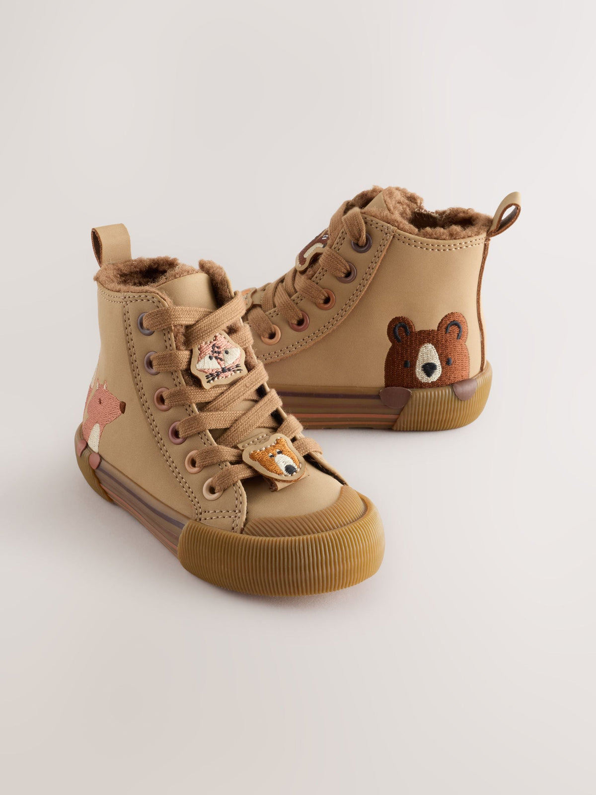 Dsiney Kidz - Brown Fox Standard Fit (F) Zip Fastening Hi Top Trainers image 1