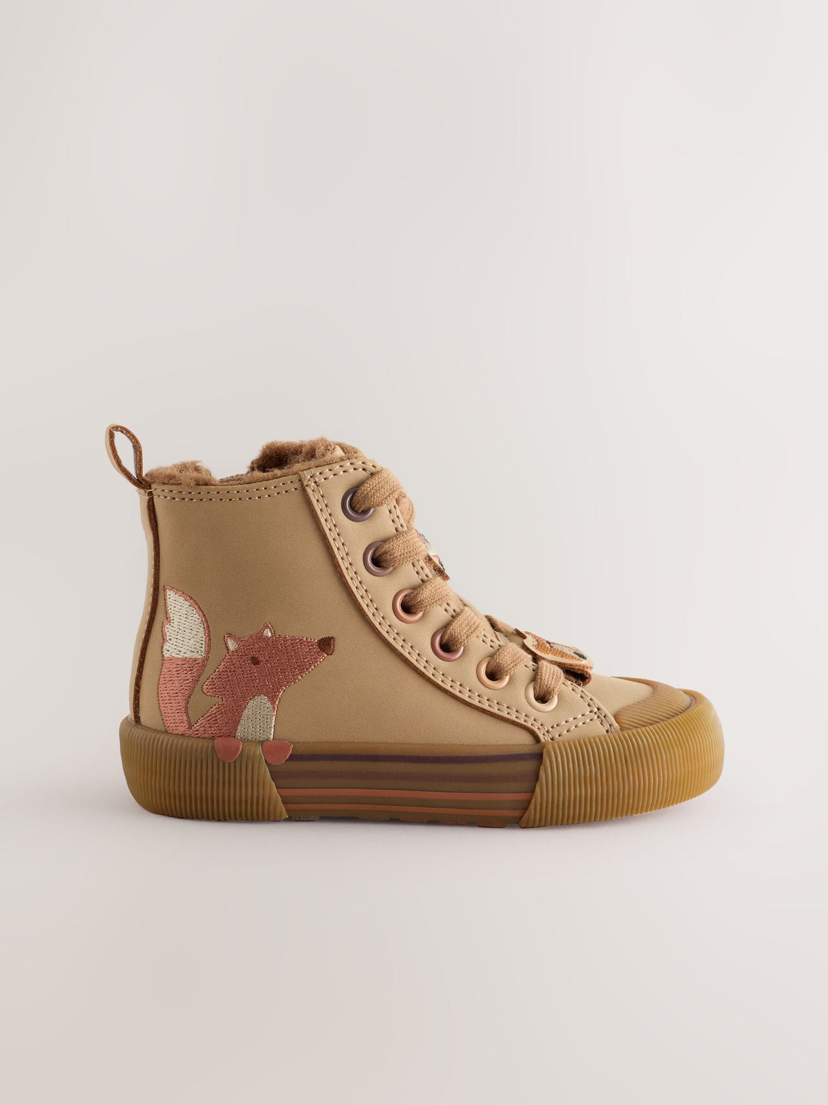 Dsiney Kidz - Brown Fox Standard Fit (F) Zip Fastening Hi Top Trainers image 2
