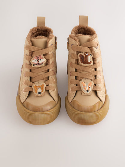 Dsiney Kidz - Brown Fox Standard Fit (F) Zip Fastening Hi Top Trainers image 3
