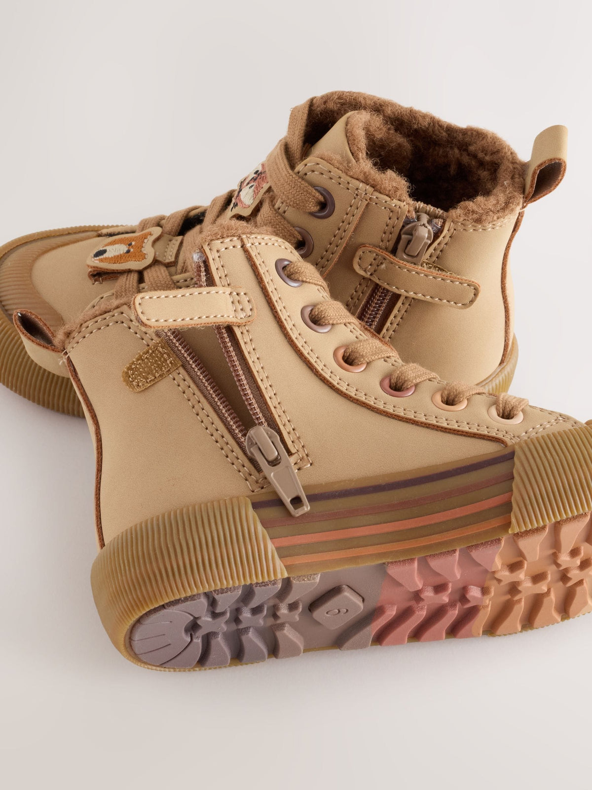 Dsiney Kidz - Brown Fox Standard Fit (F) Zip Fastening Hi Top Trainers image 5
