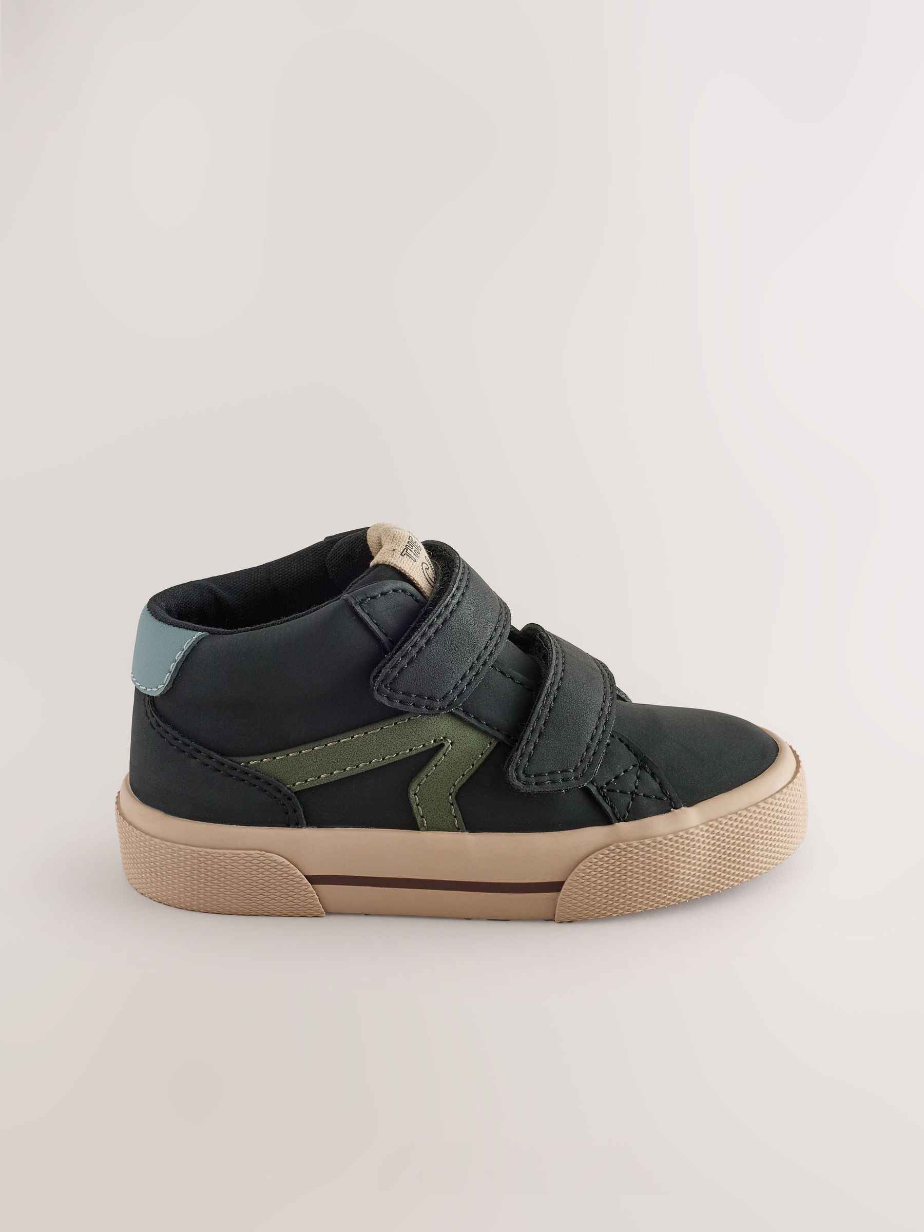 Black Standard Fit (F) Hi-Top Touch Fastening Trainers image 2