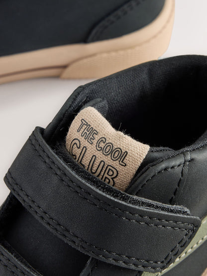 Black Standard Fit (F) Hi-Top Touch Fastening Trainers image 6