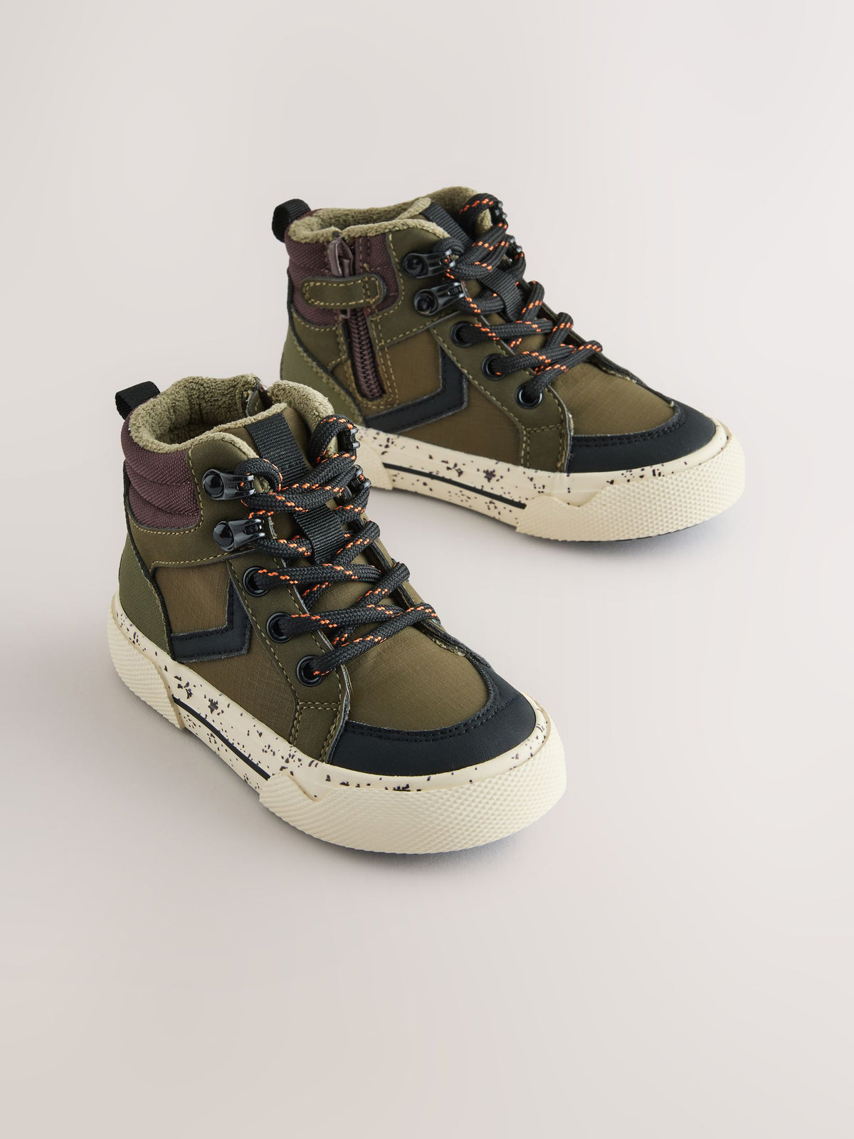 Dsiney Kidz - Khaki Green Standard Fit (F) Lace Up Hi-Top Boots image 1
