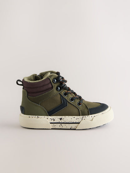 Dsiney Kidz - Khaki Green Standard Fit (F) Lace Up Hi-Top Boots image 2