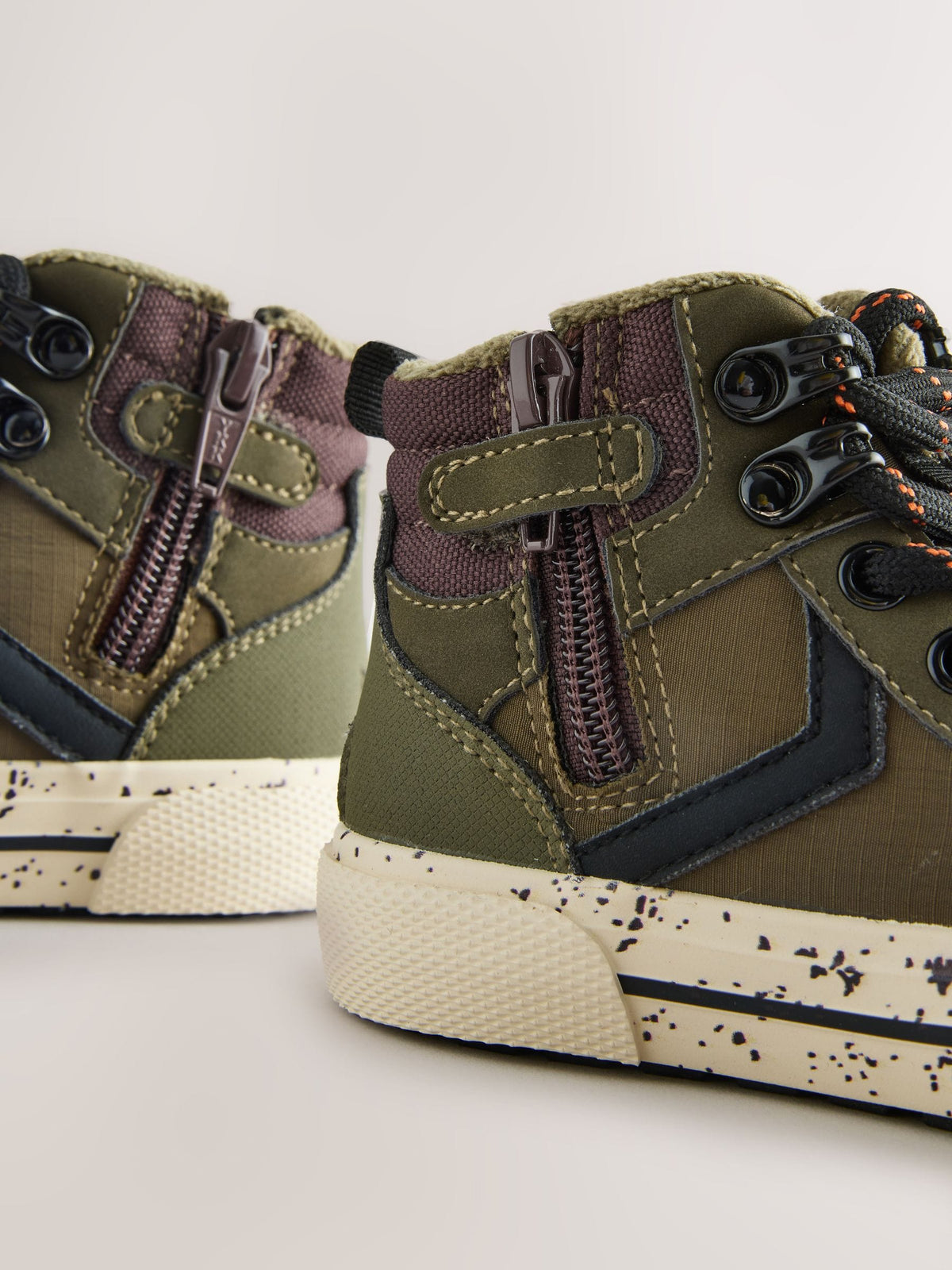 Dsiney Kidz - Khaki Green Standard Fit (F) Lace Up Hi-Top Boots image 3