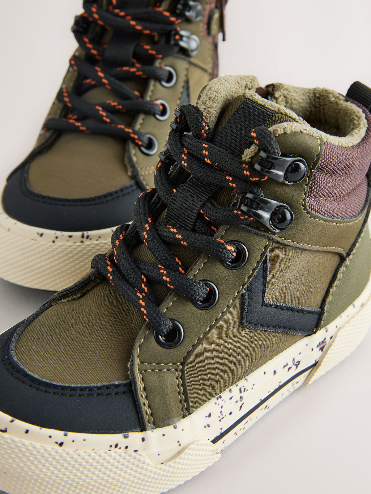 Dsiney Kidz - Khaki Green Standard Fit (F) Lace Up Hi-Top Boots image 4