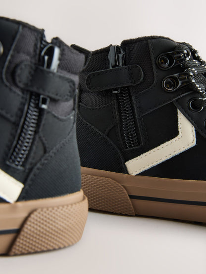 Dsiney Kidz - Black Standard Fit (F) Lace Up Hi-Top Boots image 4