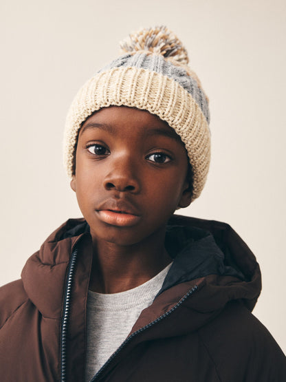 Stone Stripe Knitted Pom Beanie (1-16yrs) - image 2