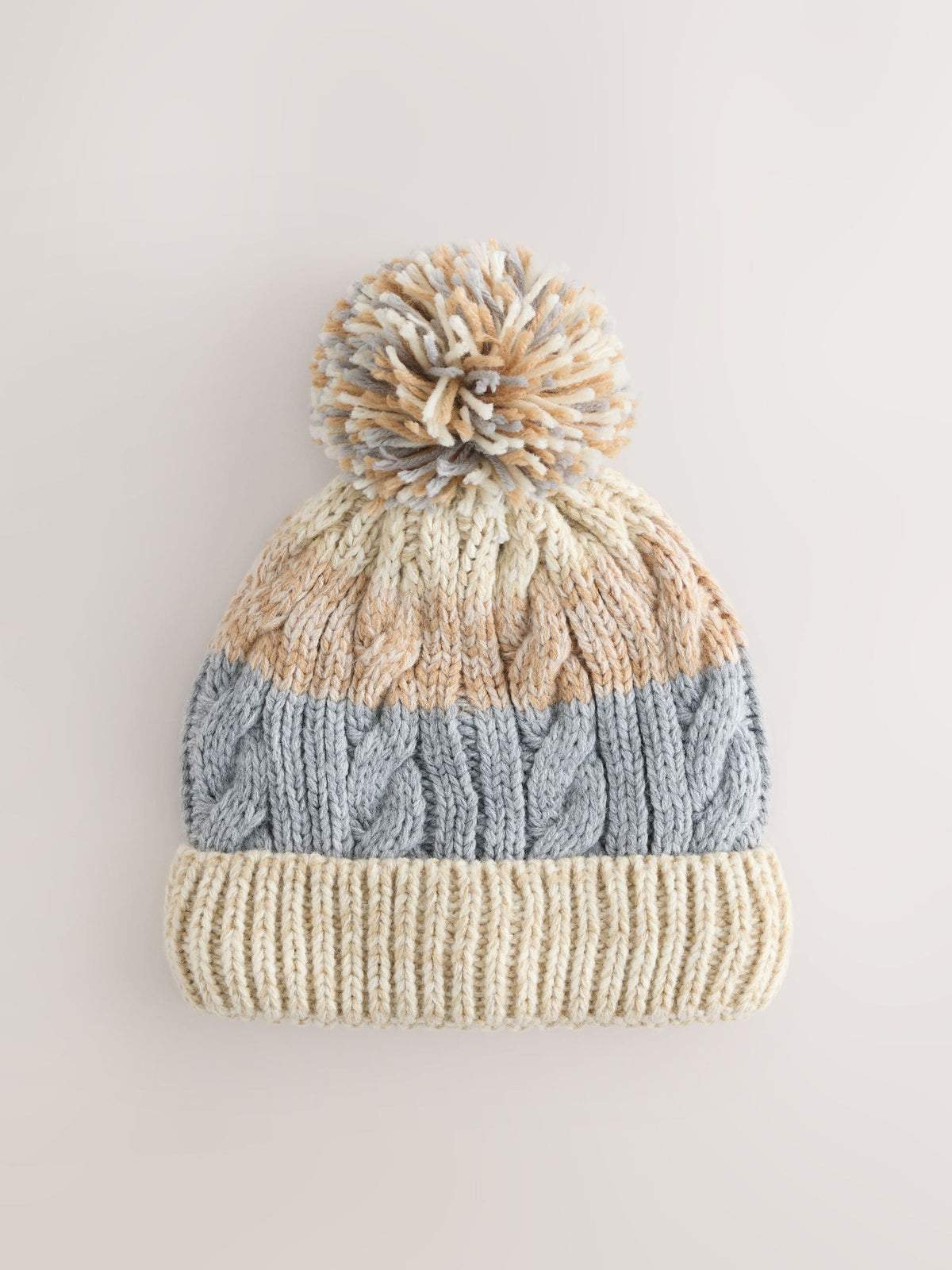 Stone Stripe Knitted Pom Beanie (1-16yrs) - image 3