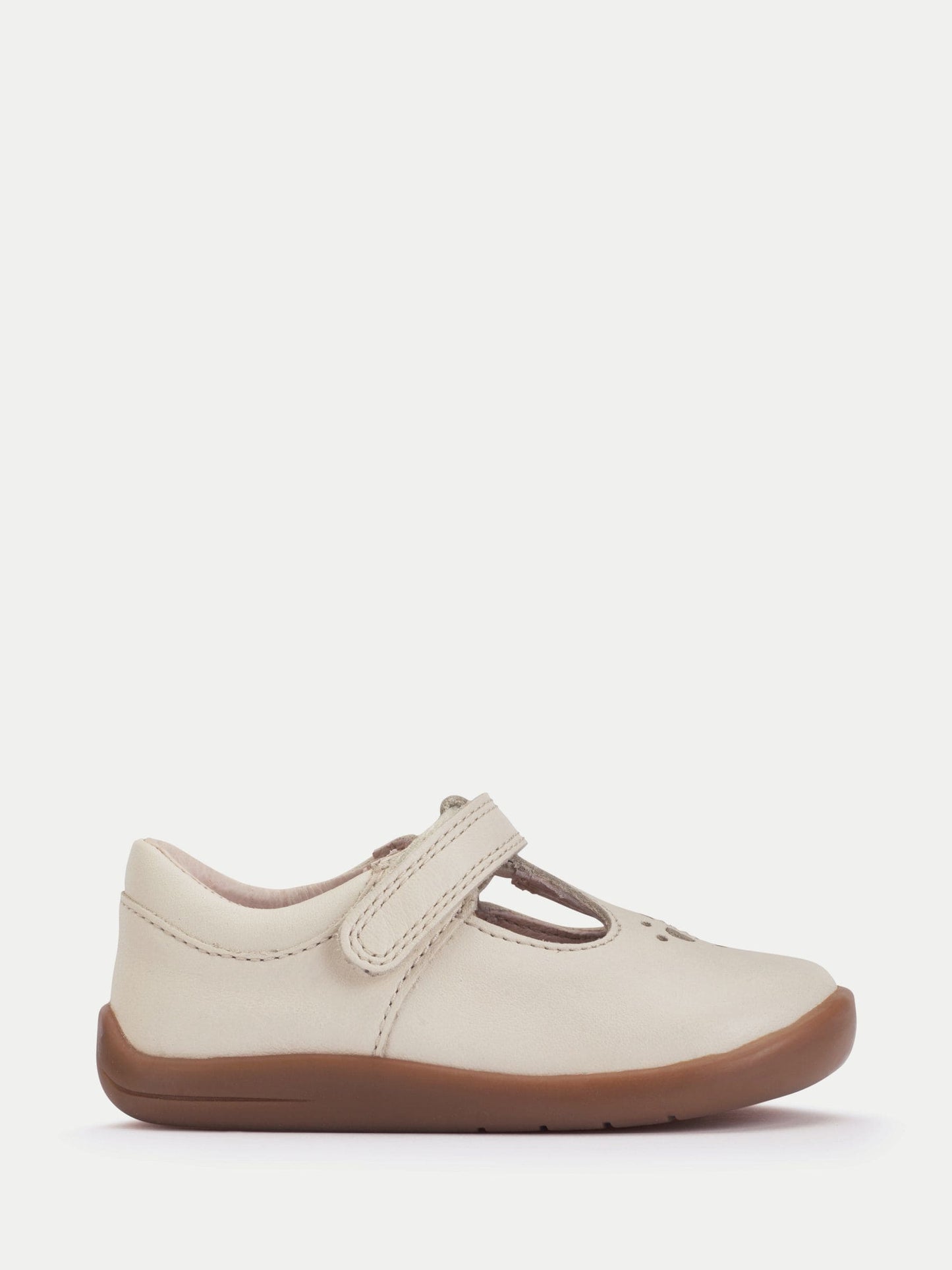 Start-Rite Cream Pearlised Leather Eternal T-bar Rip-tape First Walking Shoes image 1