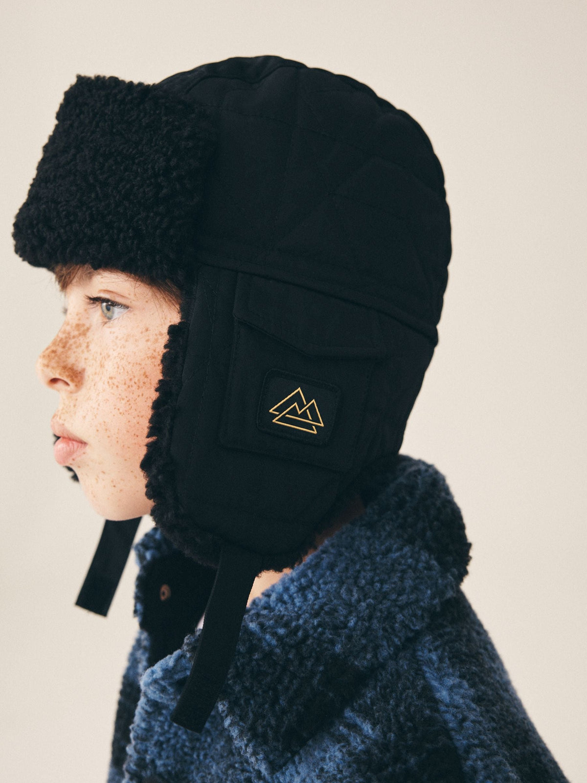 Black Corduroy Trapper Hat (1-16yrs) - image 1