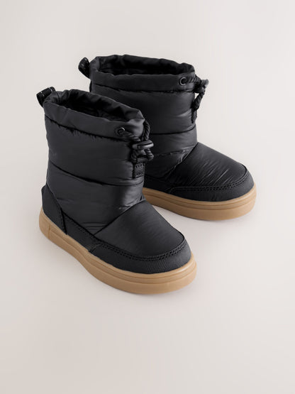 Dsiney Kidz - Black Pull On Quilted Snow Boots image 1