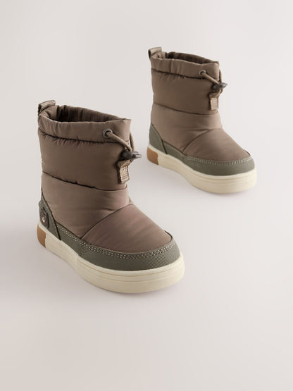 Dsiney Kidz - Neutral Bear Pull On Quilted Snow Boots image 1