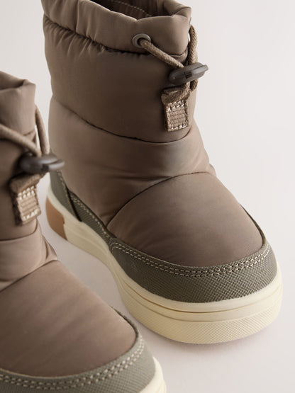 Dsiney Kidz - Neutral Bear Pull On Quilted Snow Boots image 3