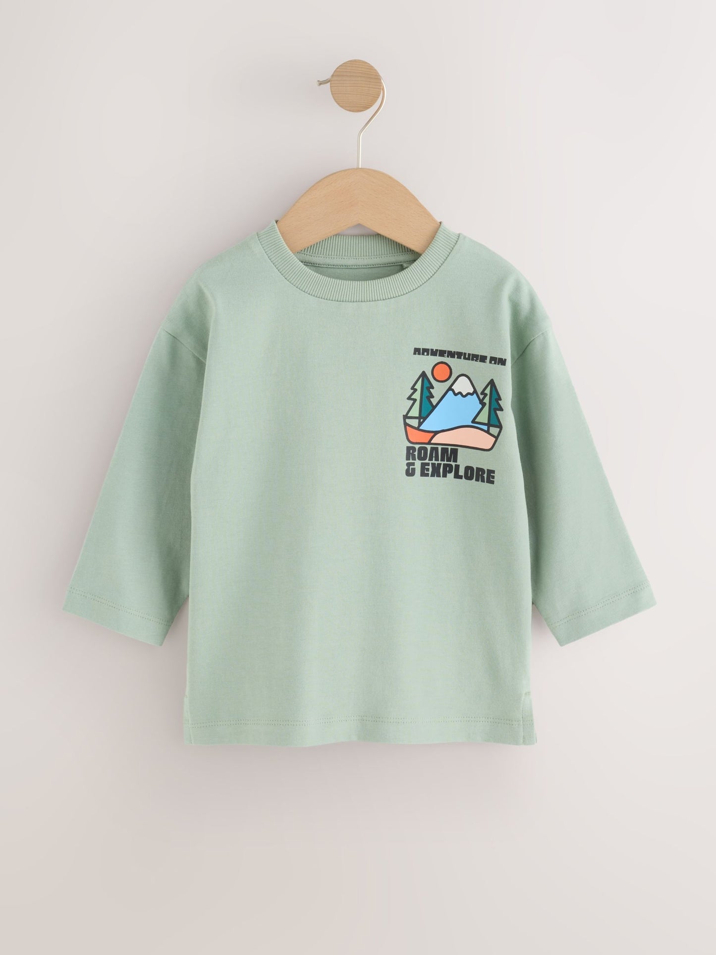 Dsiney Kidz - Sage Green Roam and Explore Long Sleeve Back Graphic T-Shirt (3mths-10yrs) image 8