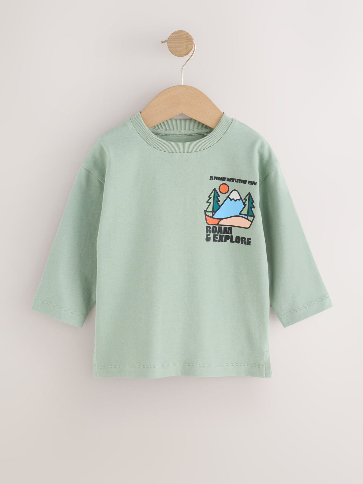 Dsiney Kidz - Sage Green Roam and Explore Long Sleeve Back Graphic T-Shirt (3mths-10yrs) image 8