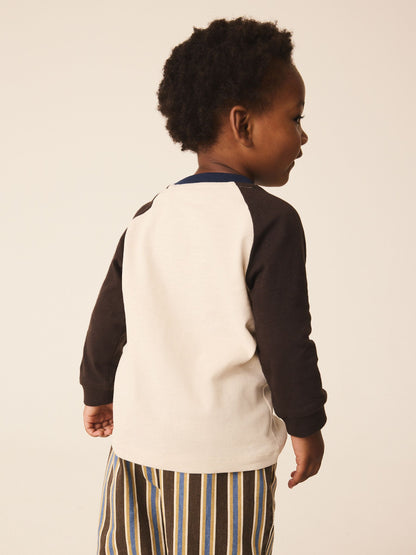 Dsiney Kidz - Brown/Cream Long Sleeve Raglan T-Shirt (3mths-7yrs) image 3