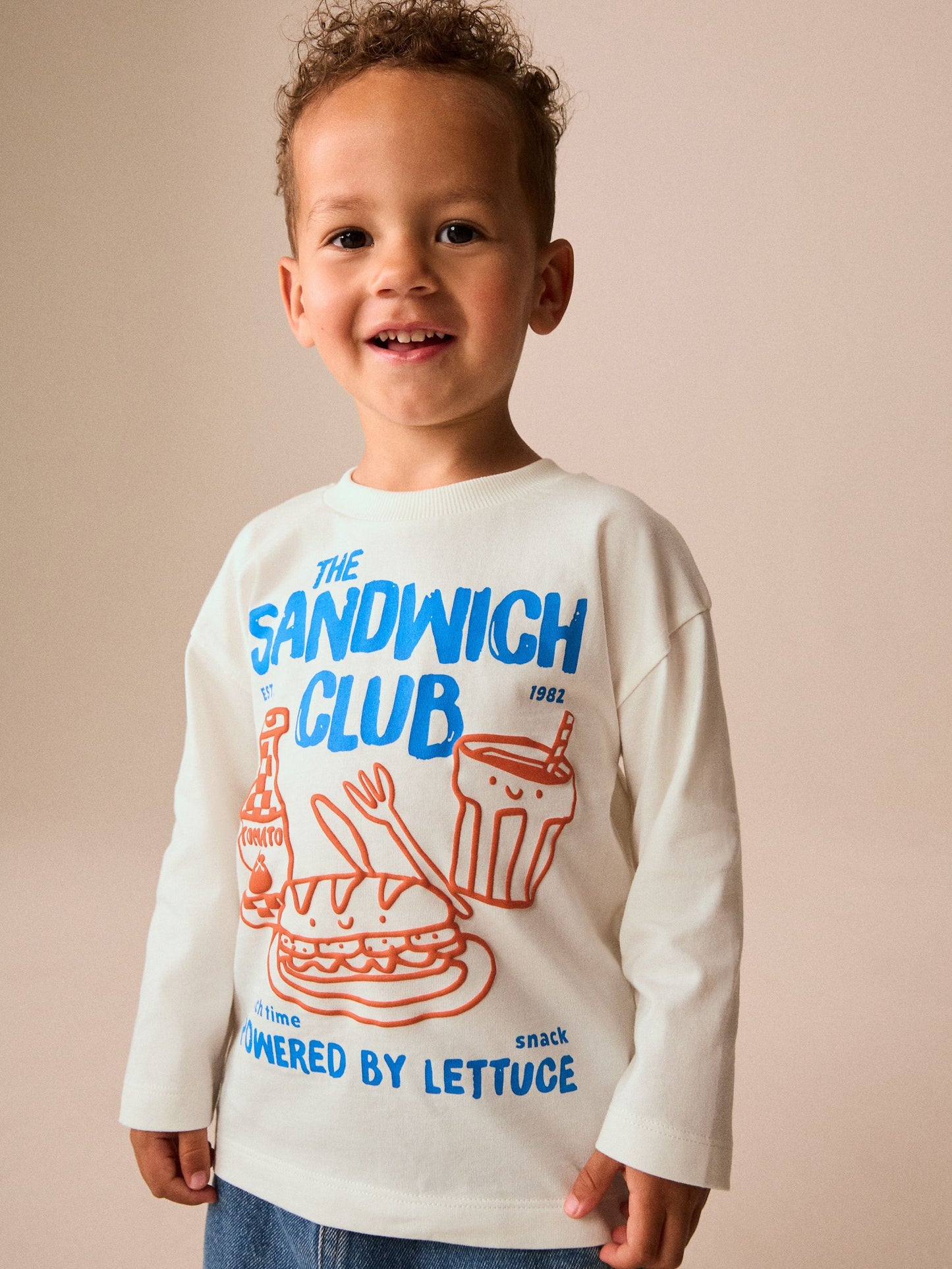 Dsiney Kidz - White Sandwich Club Long Sleeve Graphic T-Shirt (3mths-7yrs) image 1