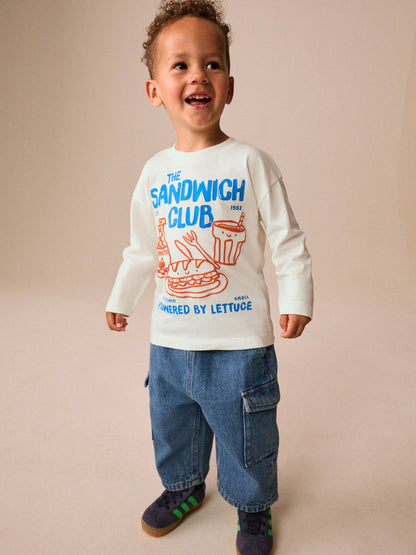 Dsiney Kidz - White Sandwich Club Long Sleeve Graphic T-Shirt (3mths-7yrs) image 2