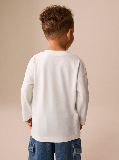 Dsiney Kidz - White Sandwich Club Long Sleeve Graphic T-Shirt (3mths-7yrs) image 3