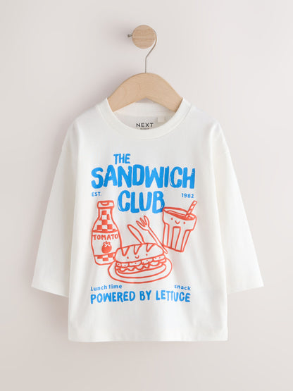 Dsiney Kidz - White Sandwich Club Long Sleeve Graphic T-Shirt (3mths-7yrs) image 5