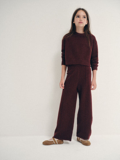 Dsiney Kidz - The Set Knitted Long Sleeve Top and Wide Leg Joggers Set Berry Red image 2
