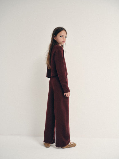 Dsiney Kidz - The Set Knitted Long Sleeve Top and Wide Leg Joggers Set Berry Red image 3