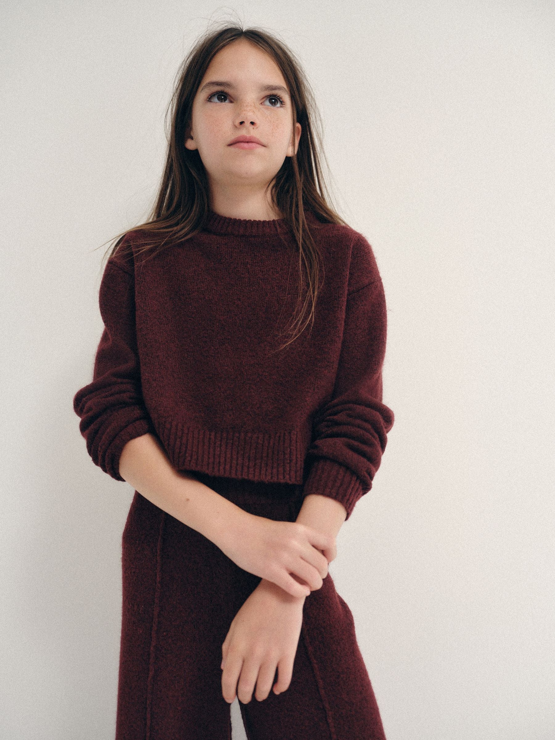 Dsiney Kidz - The Set Knitted Long Sleeve Top and Wide Leg Joggers Set Berry Red image 4