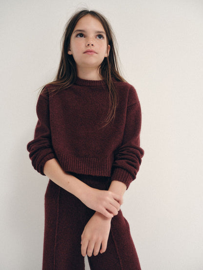 Dsiney Kidz - The Set Knitted Long Sleeve Top and Wide Leg Joggers Set Berry Red image 4