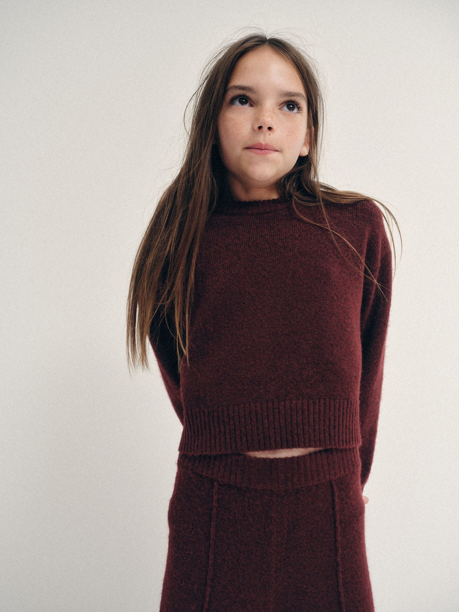Dsiney Kidz - The Set Knitted Long Sleeve Top and Wide Leg Joggers Set Berry Red image 5