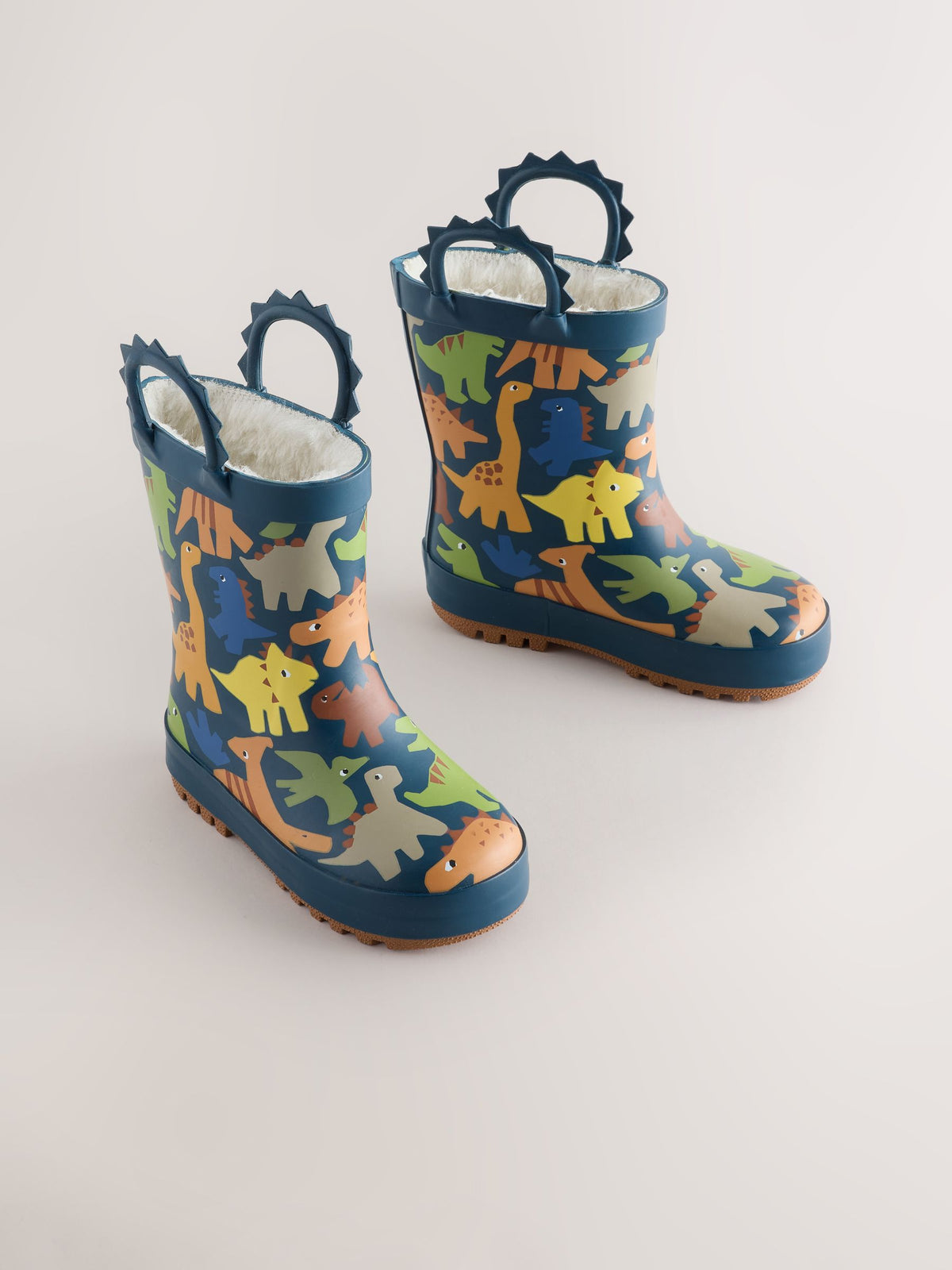 Dsiney Kidz - Navy Dinosaur Warm Lined Handle Wellies image 1