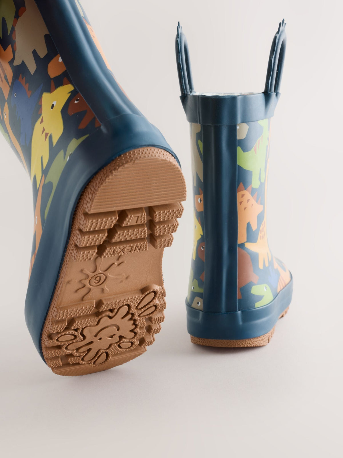 Dsiney Kidz - Navy Dinosaur Warm Lined Handle Wellies image 3