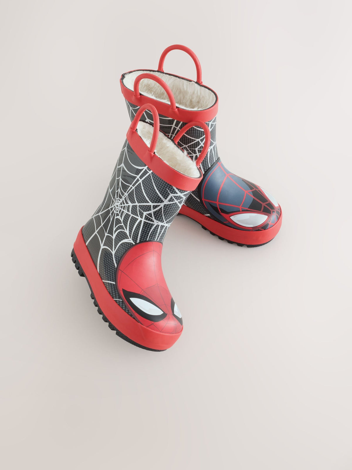Dsiney Kidz - Red/Black Spider-Man Warm Lined Handle Wellies image 1