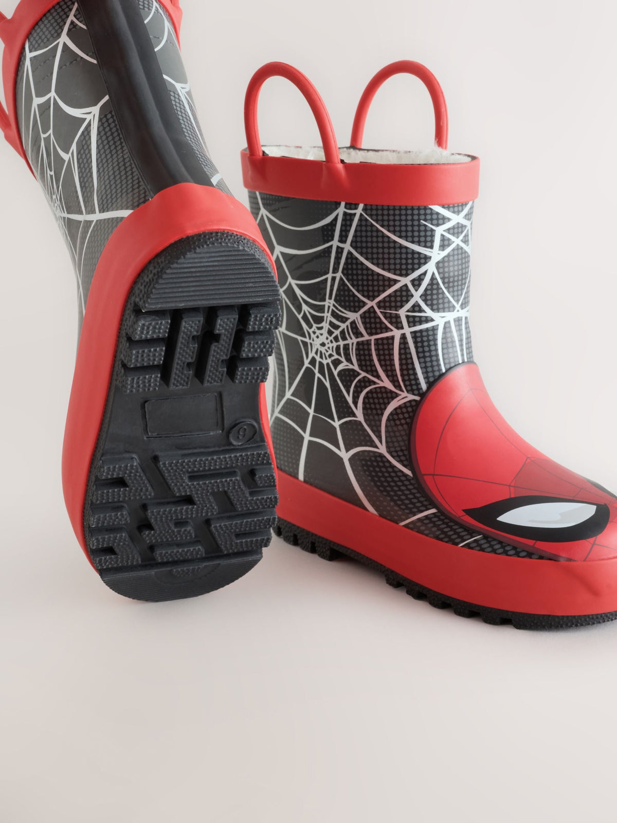 Dsiney Kidz - Red/Black Spider-Man Warm Lined Handle Wellies image 3