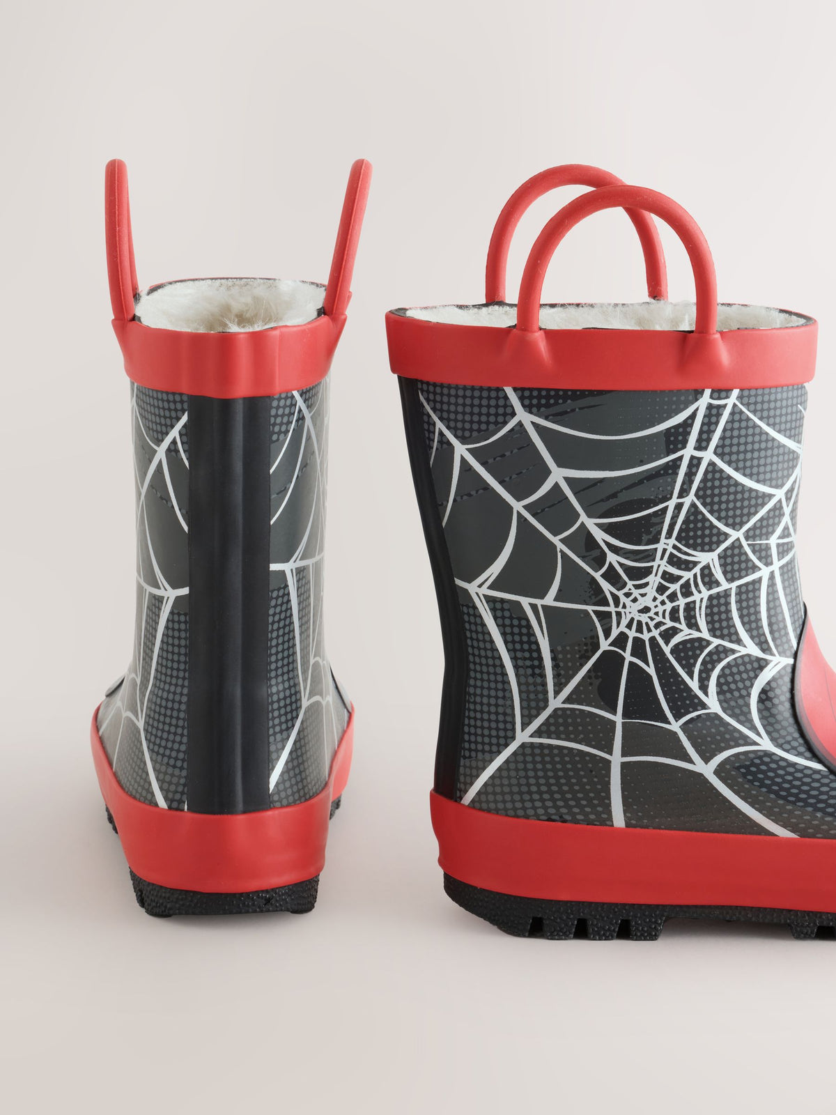 Dsiney Kidz - Red/Black Spider-Man Warm Lined Handle Wellies image 5