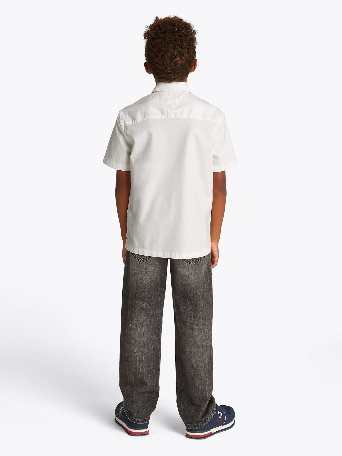 Dsiney Kidz - Tommy Hilfiger White Essential Flag Embroidery Short Sleeve Oxford Shirt image 2