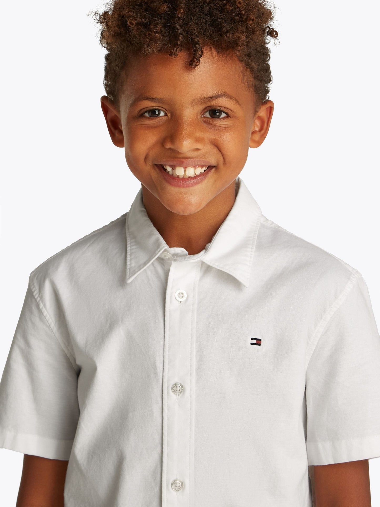 Dsiney Kidz - Tommy Hilfiger White Essential Flag Embroidery Short Sleeve Oxford Shirt image 3