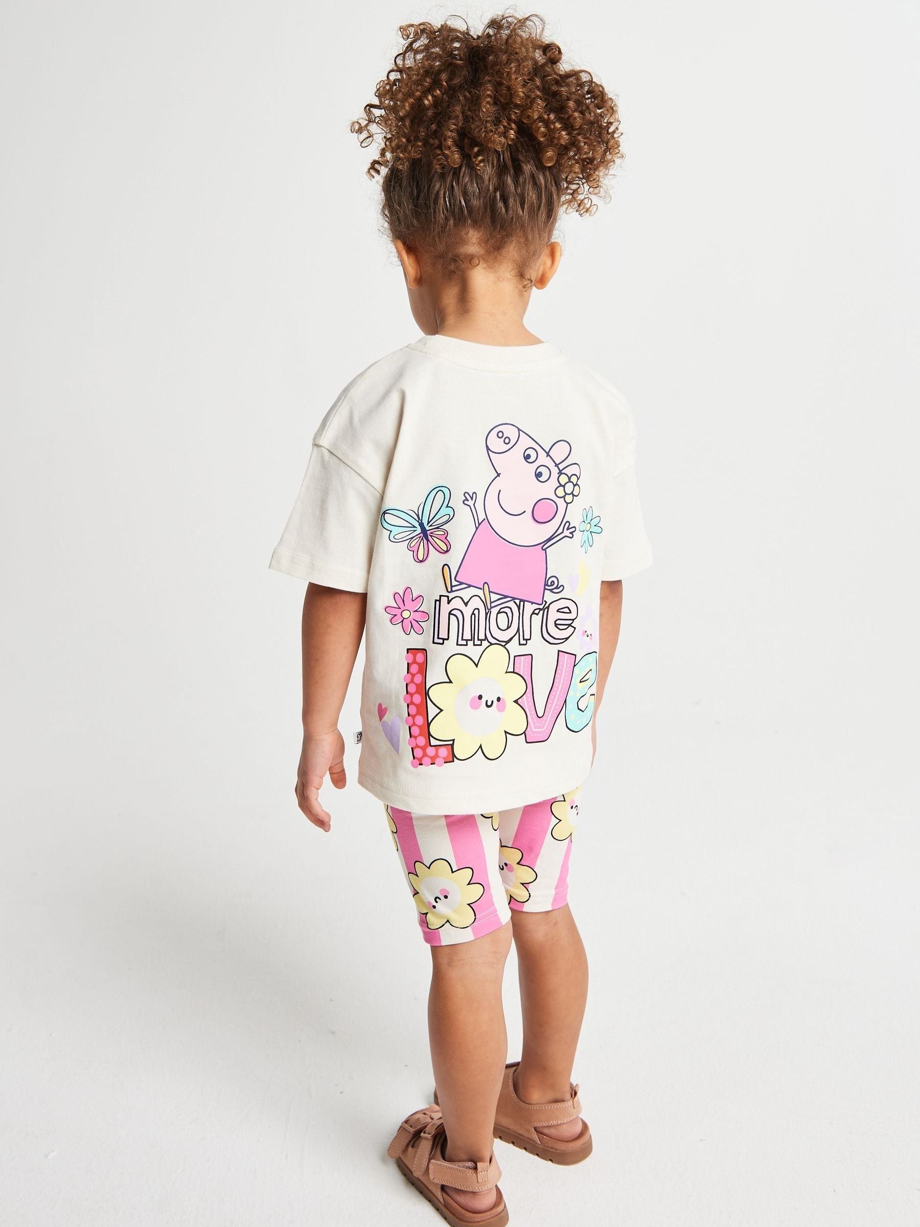Brand Threads Pink Peppa Pig T-Shirt & Shorts Set image 2