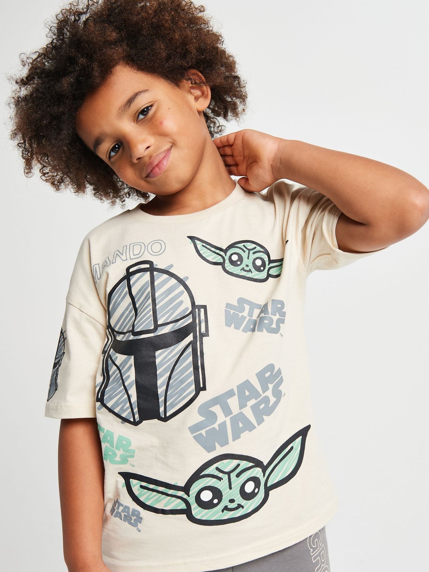 Dsiney Kidz - Brand Threads Natural Mandalorian T-Shirt and Shorts Set image 3