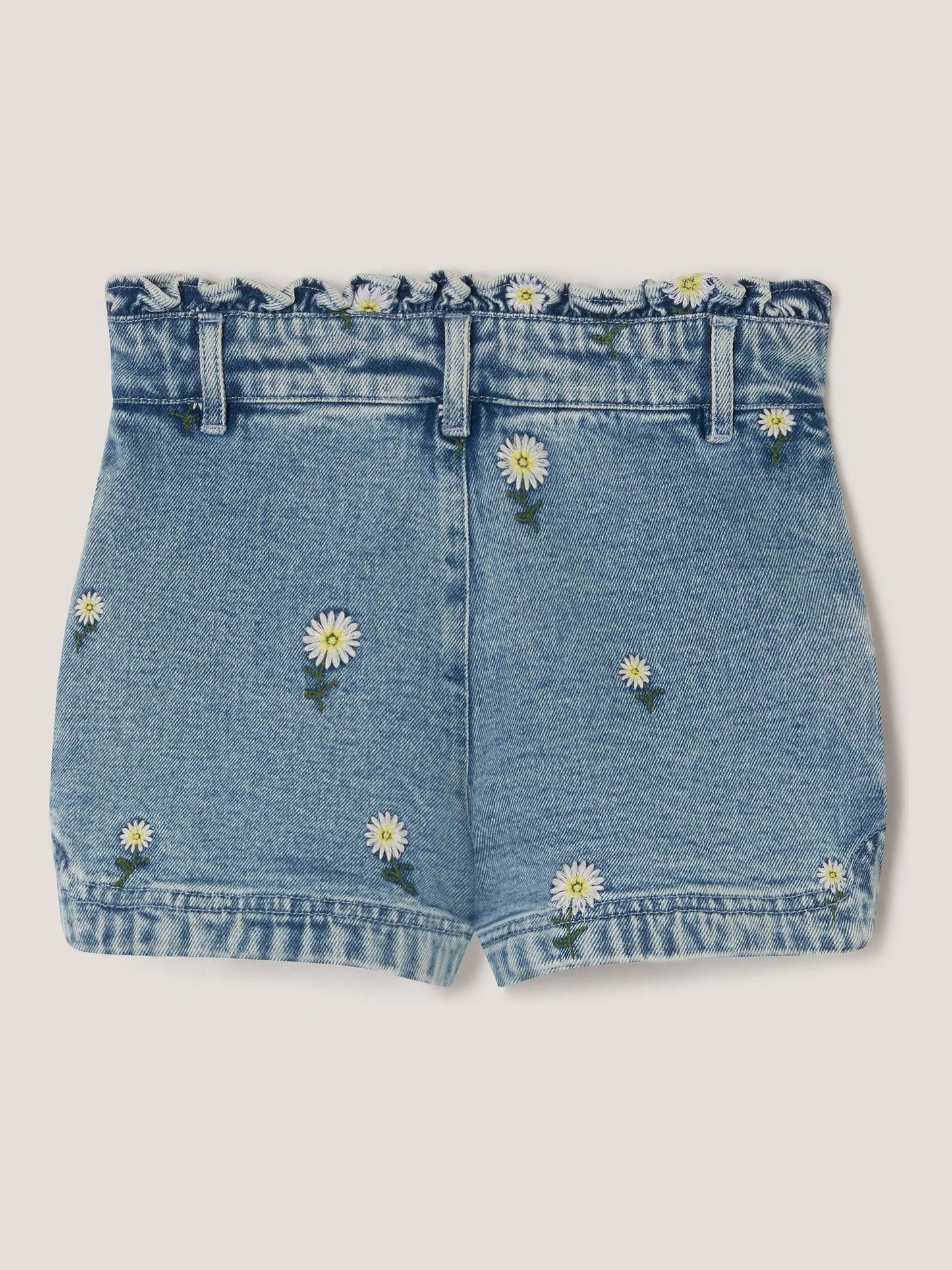 Monsoon Blue Daisy Embroidered Denim Shorts image 3