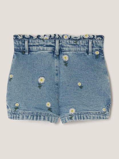 Monsoon Blue Daisy Embroidered Denim Shorts image 3