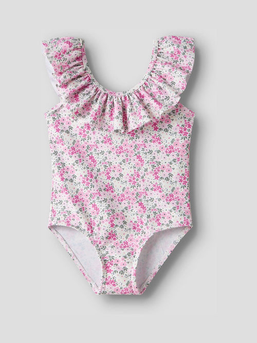 Dsiney Kidz - Name It White Ditsy Floral Frill Swimsuit image 1