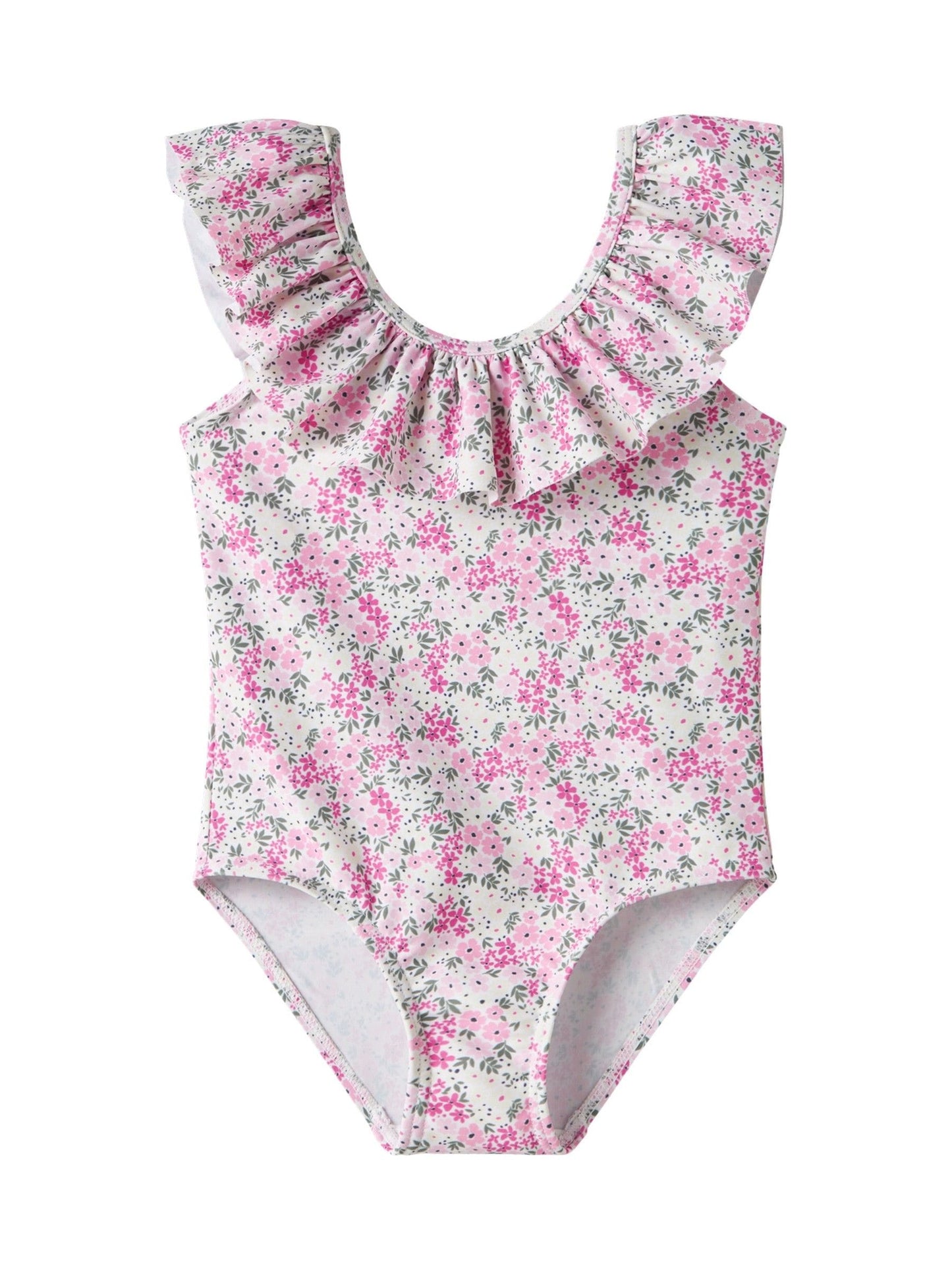 Name It White Ditsy Floral Frill Swimsuit image 3