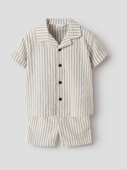 Name It Grey Striped Cotton Co-Ord image 1