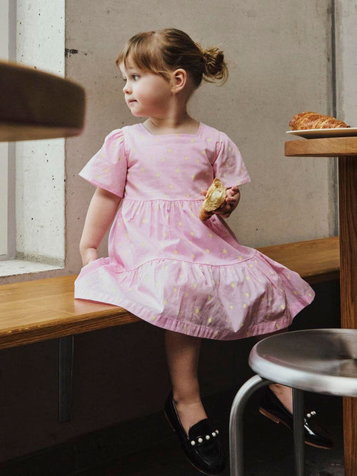 Name It Pink Short Sleeve Lemon Print Dress image 1