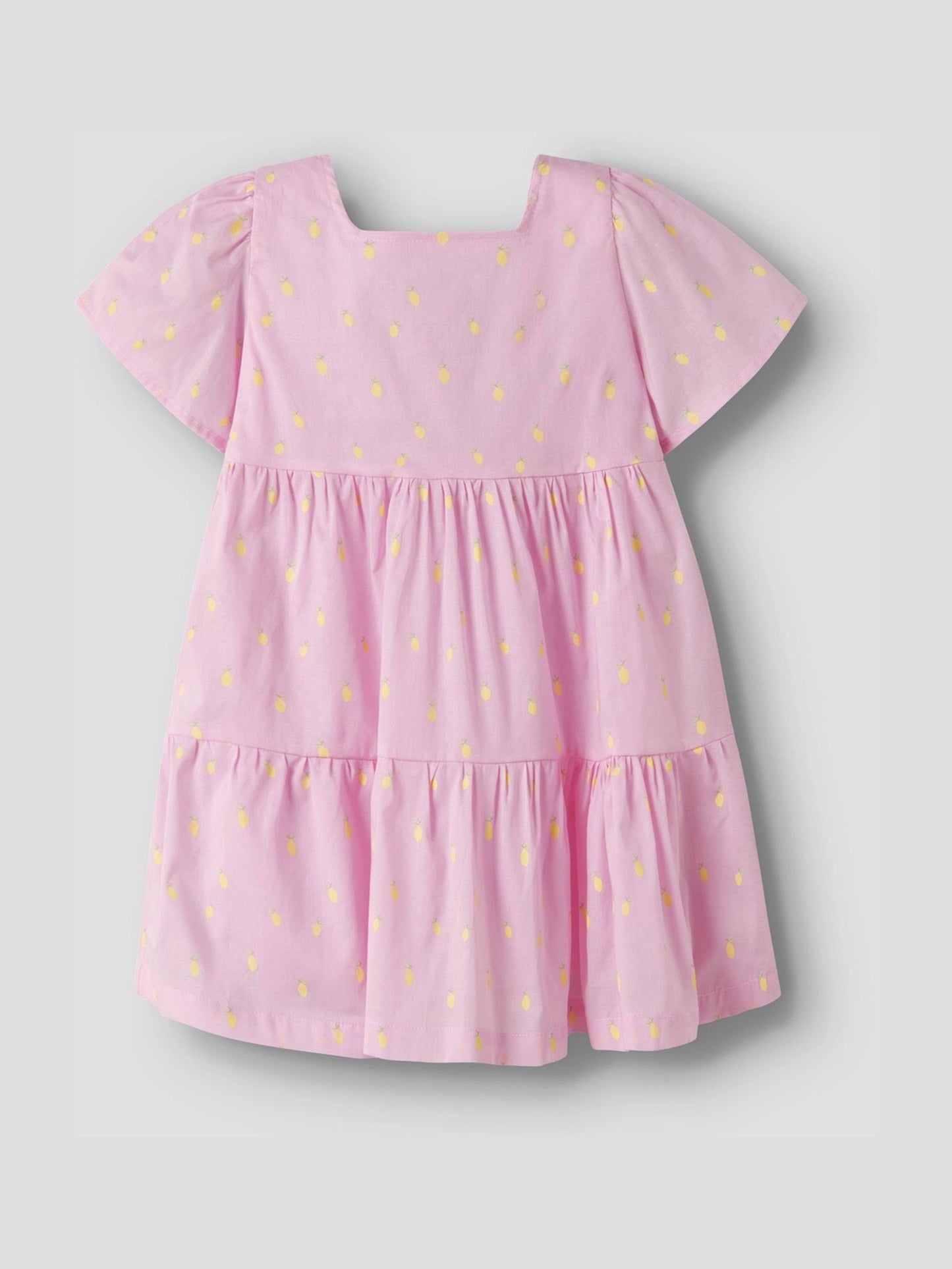 Name It Pink Short Sleeve Lemon Print Dress image 3